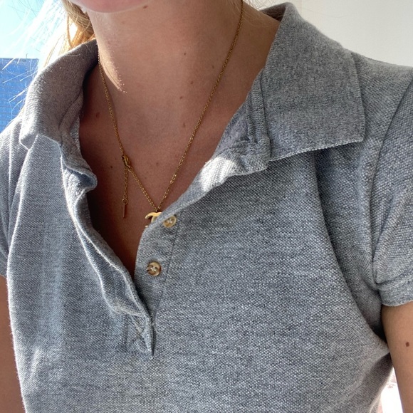 Grey Polo Collared T-Shirt - Picture 2 of 3